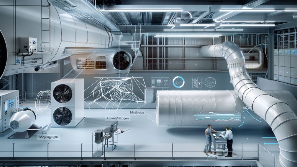imagine cu tubulatura de ventilatie si climatizare